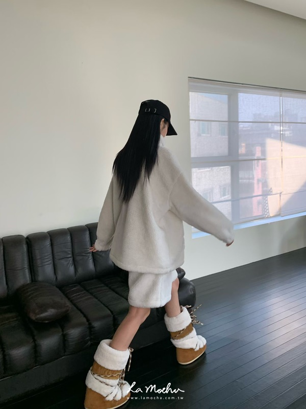 立領羔毛口袋保暖上衣
